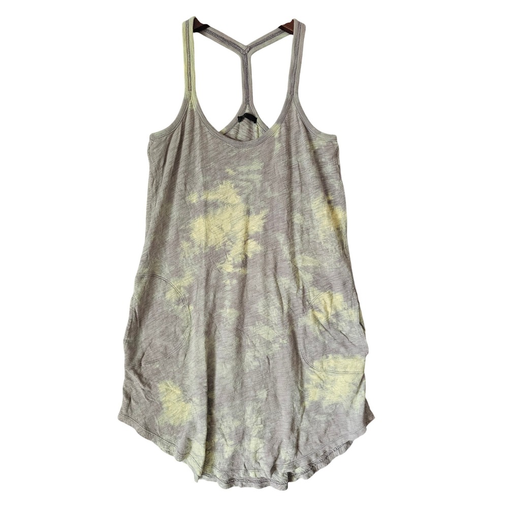 ATM Anthony Thomas Melillo Tie Dye Racerback Tank Dress Olive Green Pockets